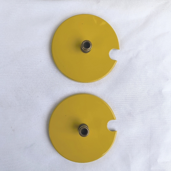 VINTAGE Mustard Yellow & Brass Retro Condiment Holder - Picture 13 of 14